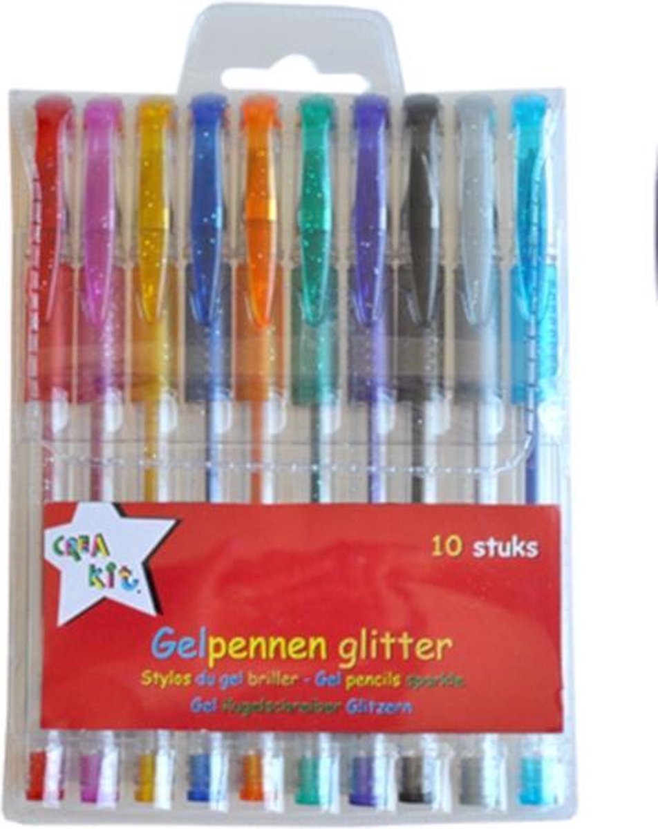Crea-kit Gelpennen Glitter Junior 12 Cm 10 Stuks