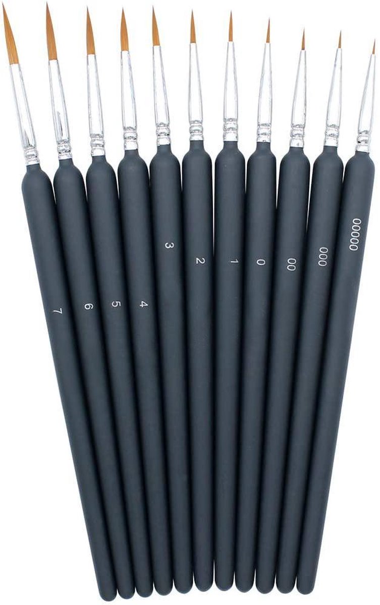   Penselen Nail Art Waterverf en Acrylverf 11 stuks - Luxe en Professioneel