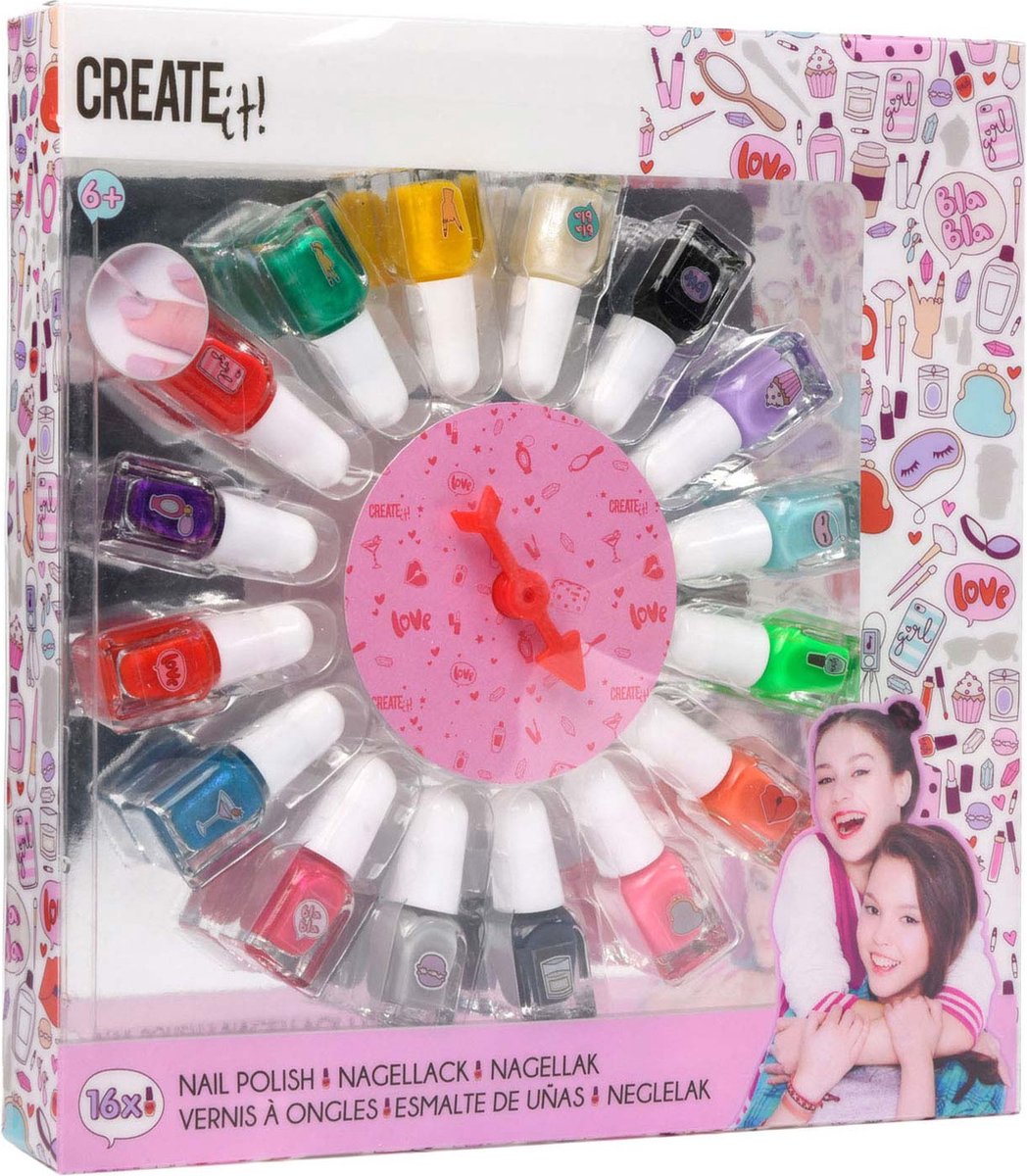 Create It! Nail Polish Set Spinning Wheel 16 Pots