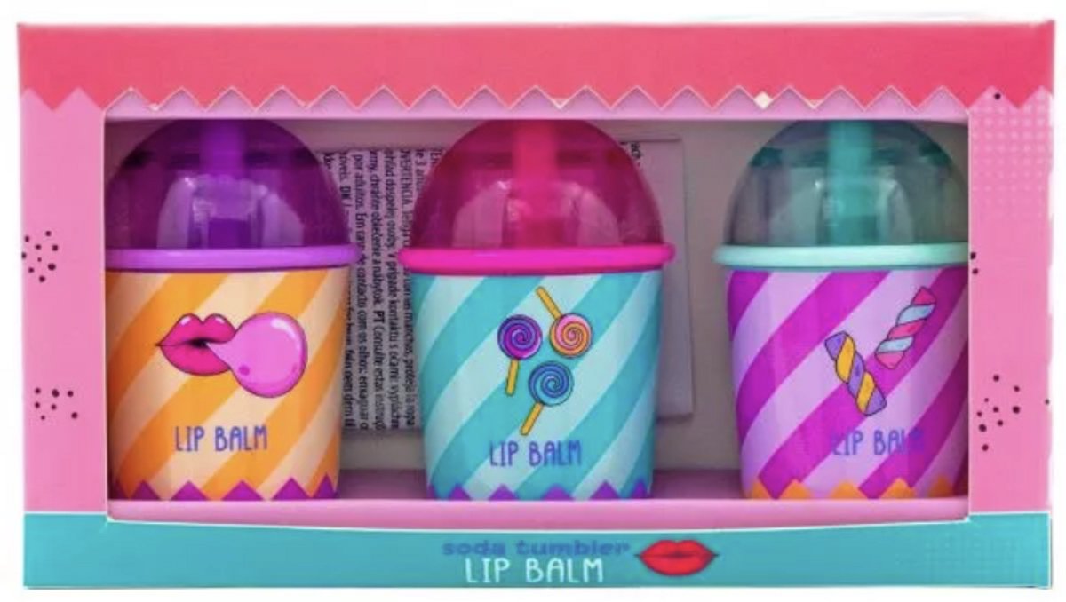 Create It - Lippenbalsem Set - 3 Stuks - Candy Set - Verschillende Geuren - Voor Kinderen - Hoge Kwaliteit - Vanaf 5 Jaar - Speelgoed Make-up- Opmaken - Cadeau - Voor Kinderfeestje - Cadeau Set - Makeup Set - Kinderen Opmaken