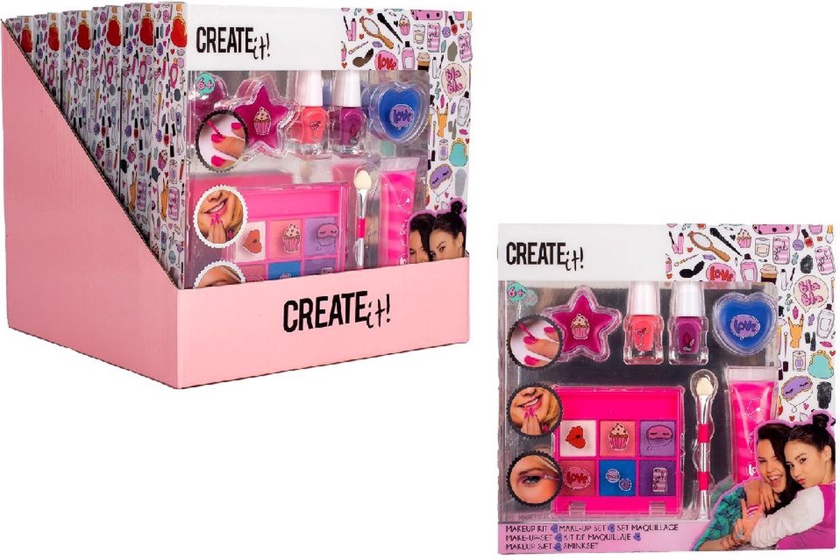 Create It Make-up Set voor Meisjes - Kinder Make-up - Make-up voor Meisjes - Nagellak voor Kids - Oogschaduw & Lipgloss voor Kinderen - Make-up Set voor Meisjes - Lippenstift voor Meisjes - Beauty set