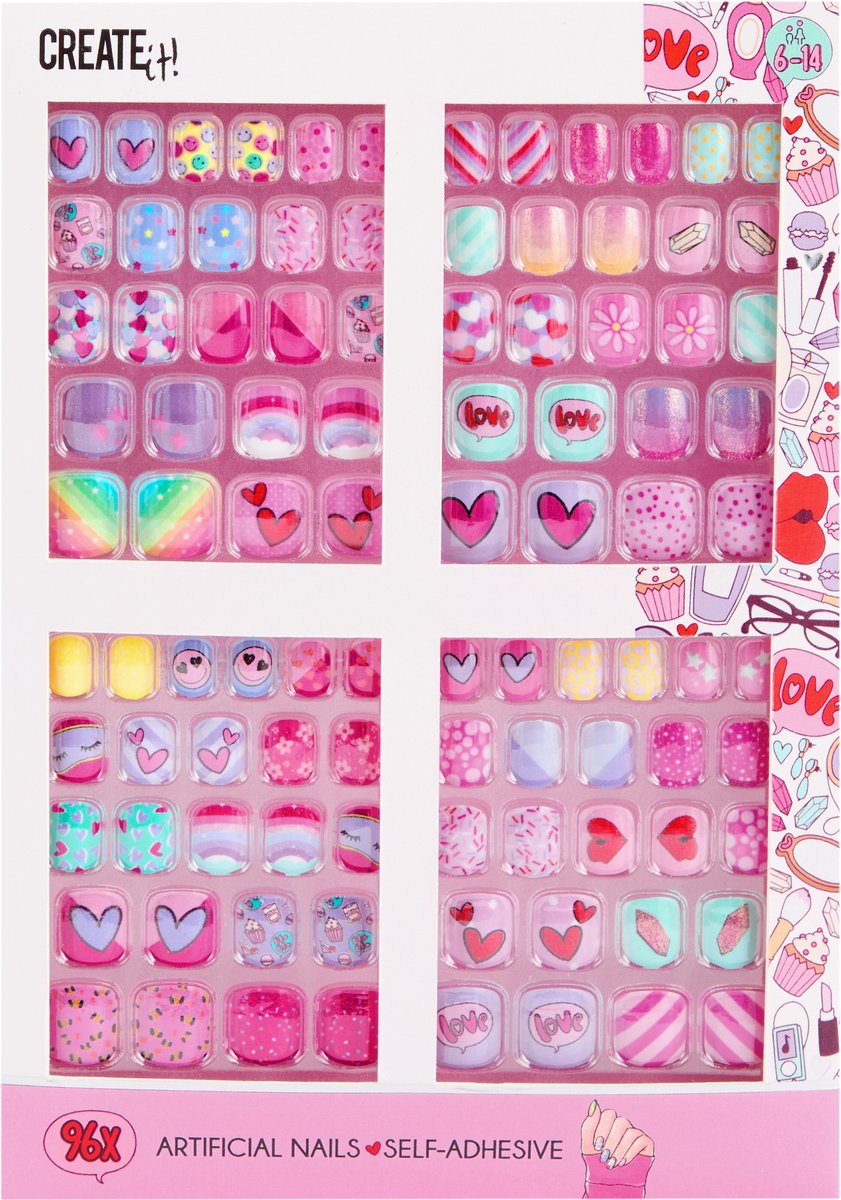 Create It! - Kunstnagels Zelfklevend Maxi Set - 96 Stuks