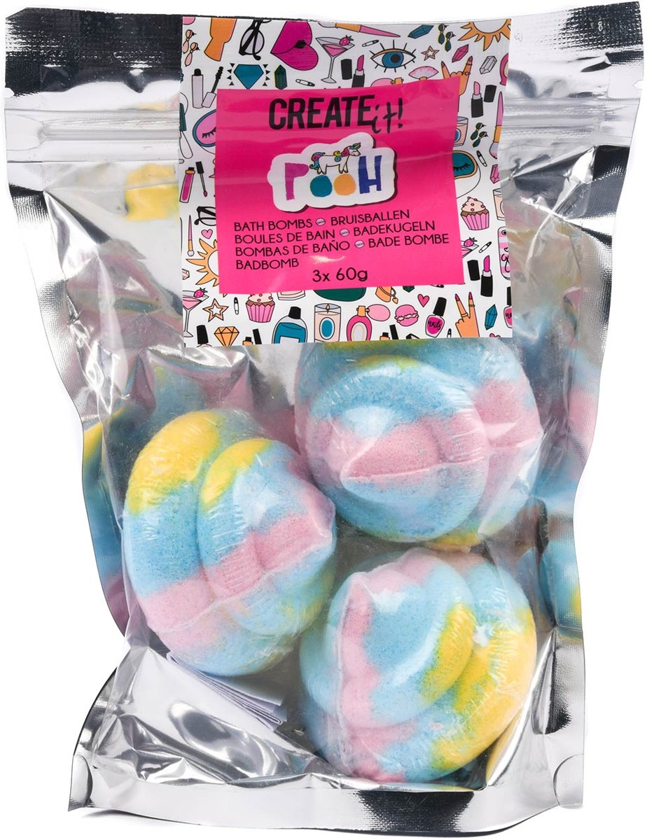 Create It! Bruisballen Eenhoorn Pooh, 3st.