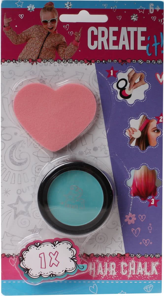 Create It! Haar Krijt Met Sponsje Meisjes Mintgroen