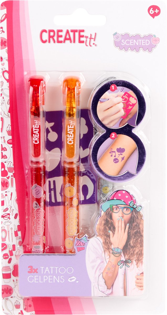Create it! - Tattoo Geurpennen, 3 st.