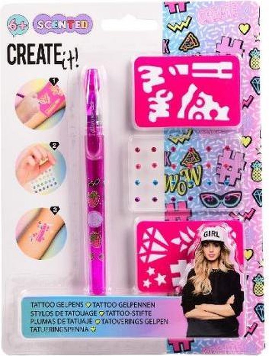 tatoeagestift junior 20 cm gel roze