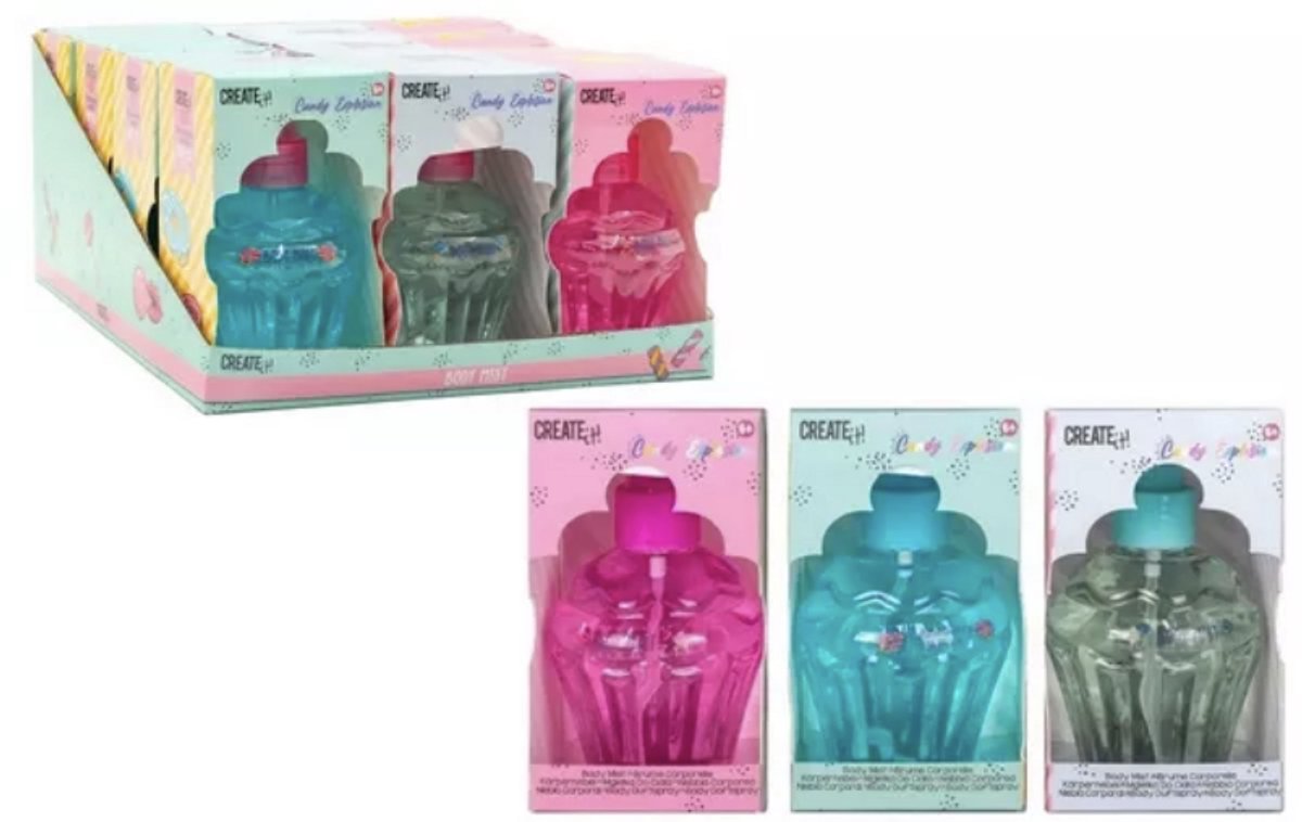 Create it Body Mist - Voor Kinderen - Kinder Beauty - Candy Geur - 180 ML - Geschikt vanaf 6 Jaar - In CupCake Vorm - Leuk Om Te Geven - Cadeau - Kinderbodymist - Kinder Speelgoed