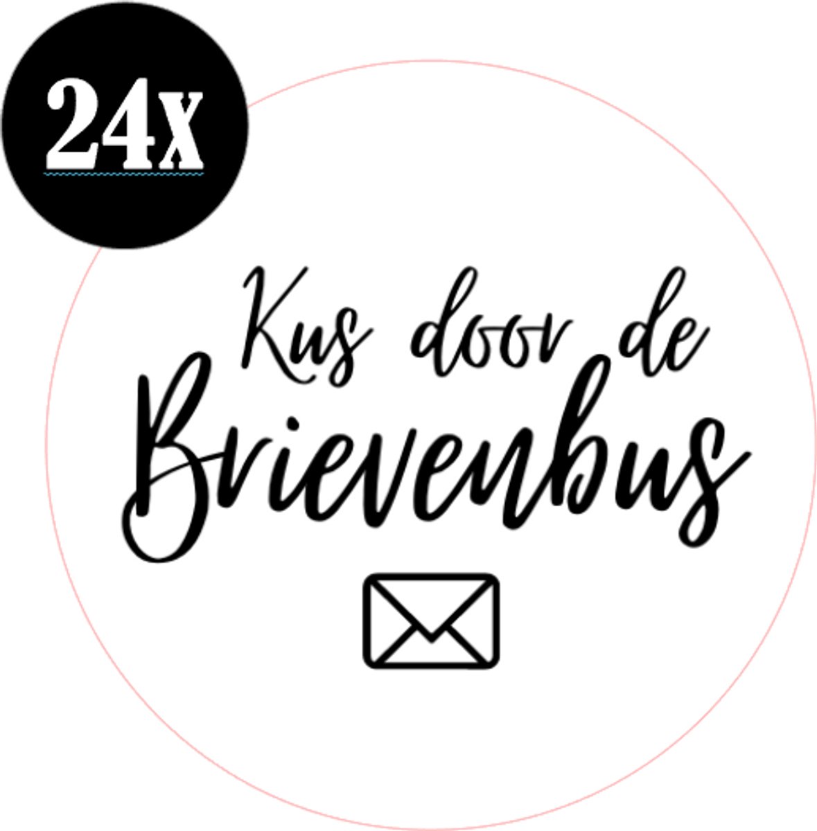 24x sluitstickers - Kus door de brievenbus - Sluitzegel - sticker - kaart - 40 mm - matte sticker - etiketten - cadeau - inpakken