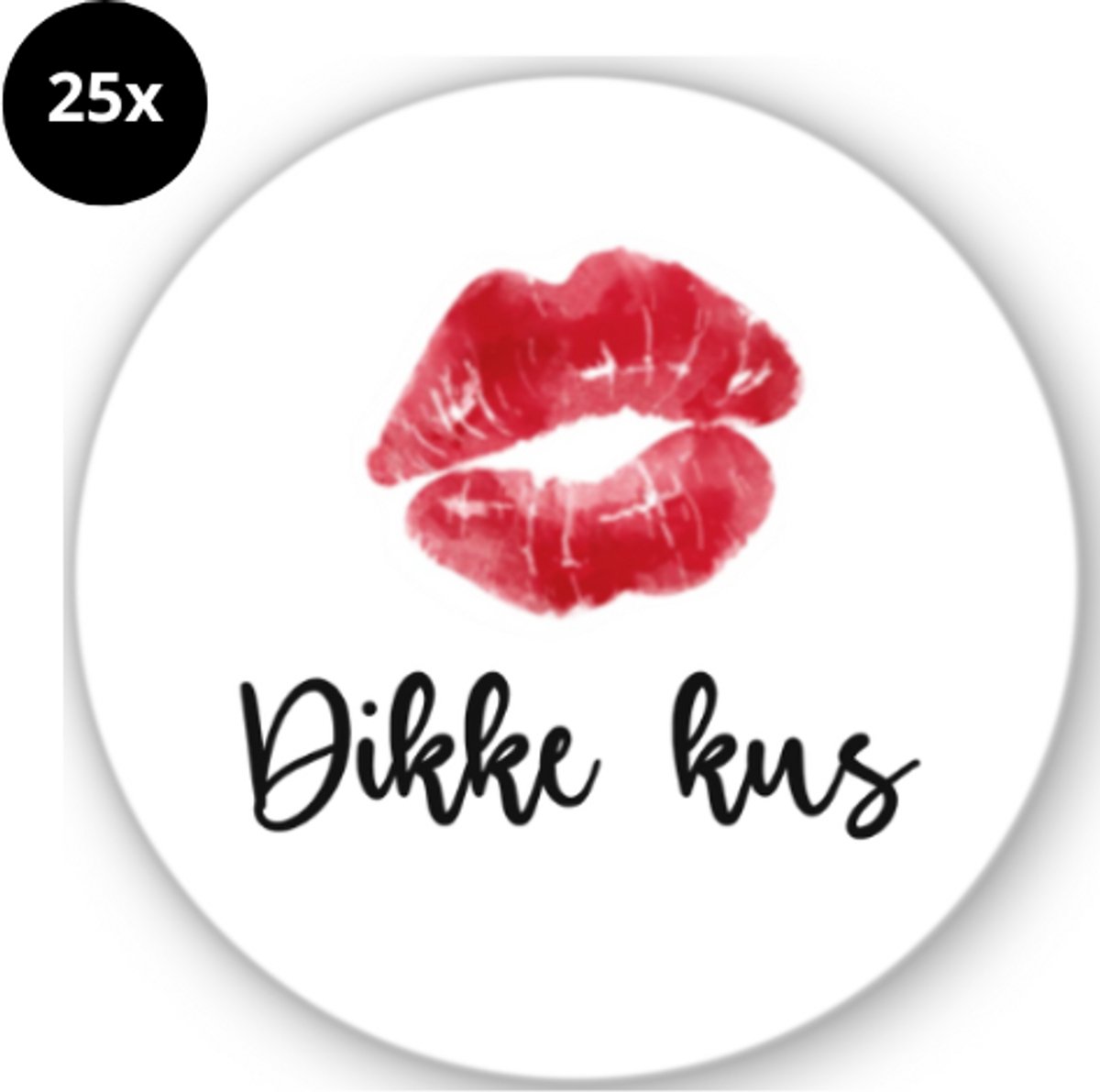 25x Sluitstickers - Dikke kus - Sluitzegel - sticker - Beterschap - zoen - 40mm - glossy sicker