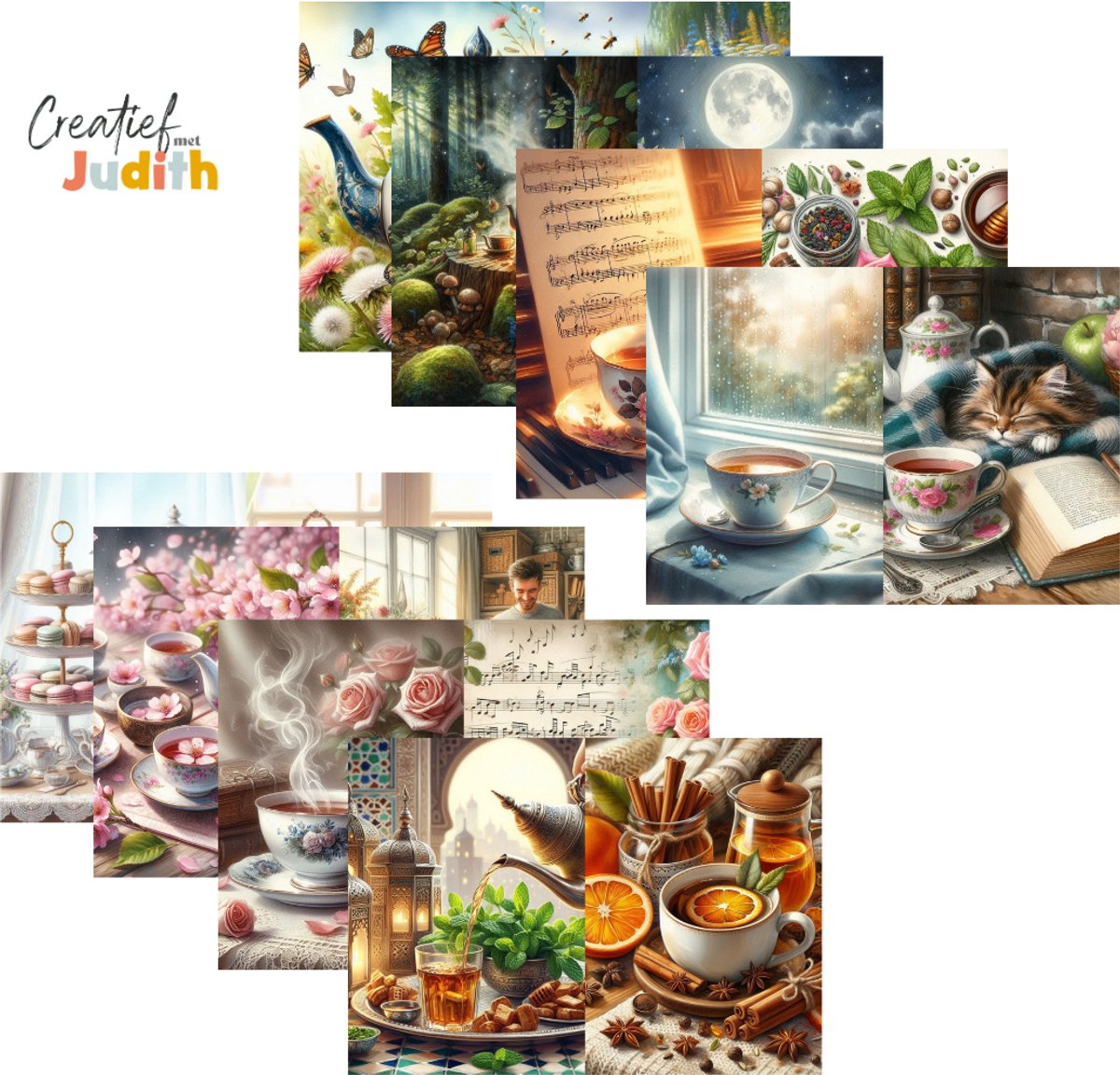 Bullet Journal papier A4 - 15 vellen - Thee - Planner Agenda - Scrapbook Papier - Drinken - Kruiden - Scrapbook - Deco Papier - volwassenen en kinderen