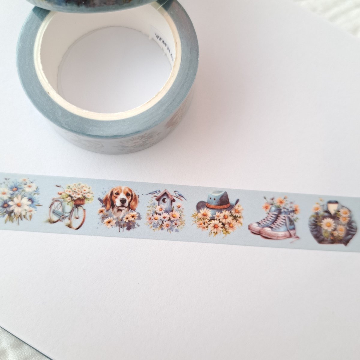 Bullet Journal washi tape - Denim & Daisy - Planner Agenda washi - Washi tape - 10 meter - Scrapbook stickers - Deco stickers - volwassenen en kinderen