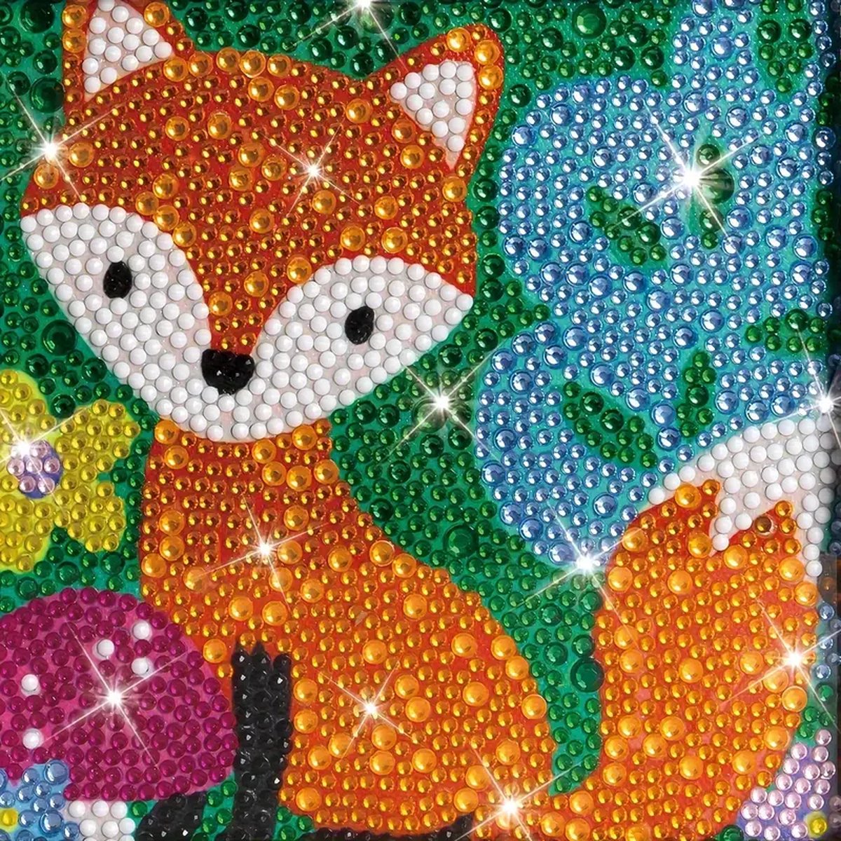 Diamond painting - vosje - 15x15cm - ronde steentjes - volledig te beplakken - leuk voor beginners