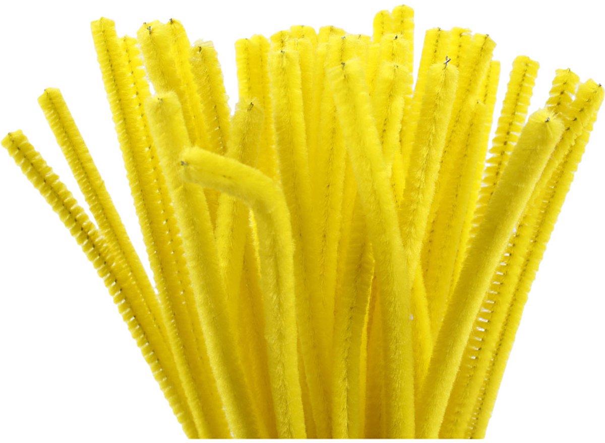 CC Chenilledraad 6 mm Geel 50 stuks