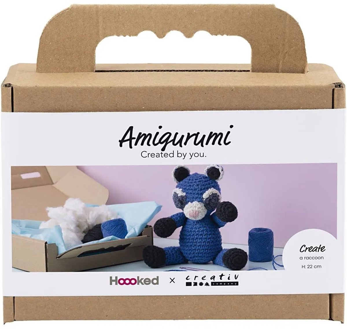 CC Haakpakket Amigurumi Wasbeer Zwart Blauw