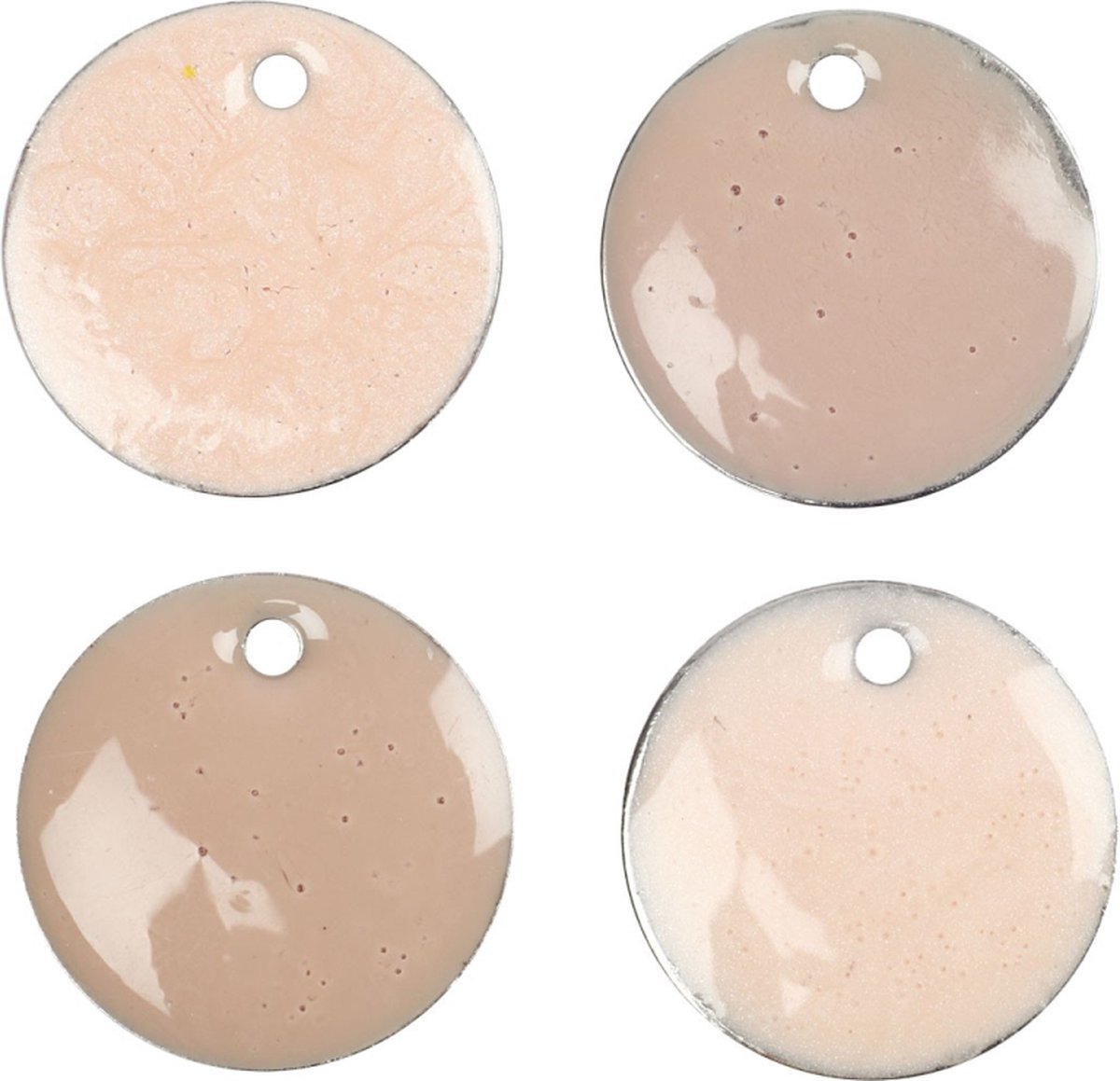 CC Hanger Emaille 11 mm Oranje Roze 4 stuks