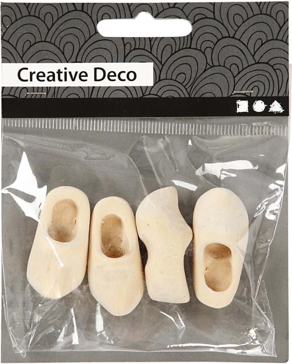 CC Houten Klompen l: 40 mm 2 stuks