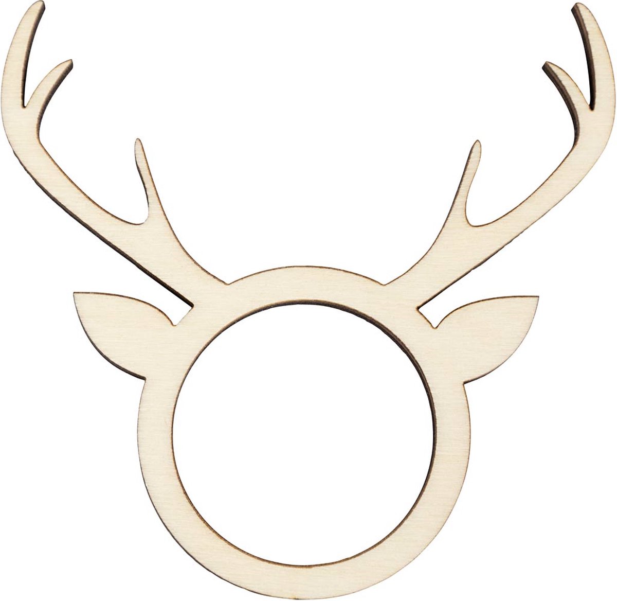 CC Houten Servetring met Gewei 8x4,5 cm 4 stuks