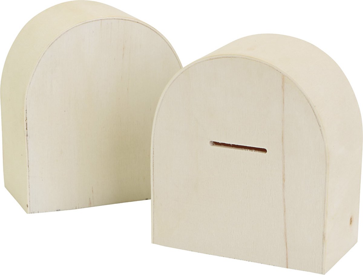 CC Houten Spaarpot 10x9 cm 12 stuk