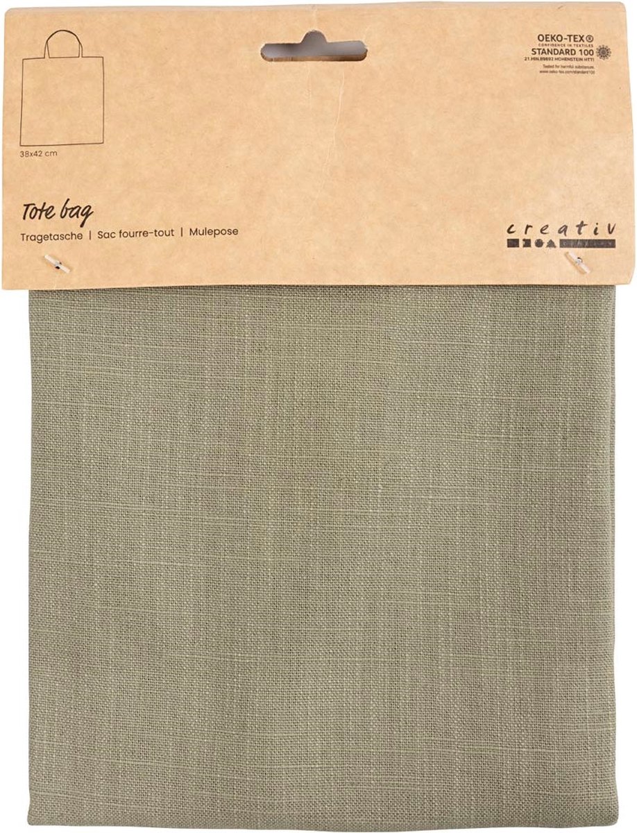 CC Katoenen Draagtas 38x42 cm Dusty Green
