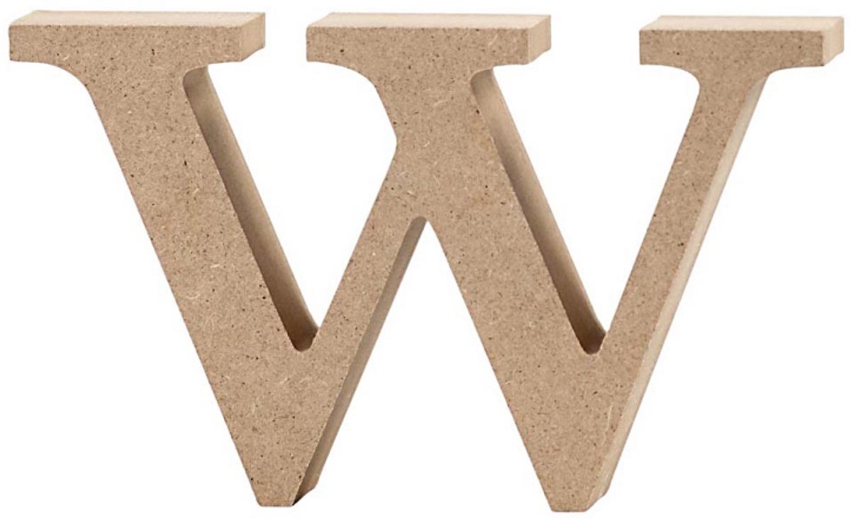CC MDF Kleine Letter W 8 cm