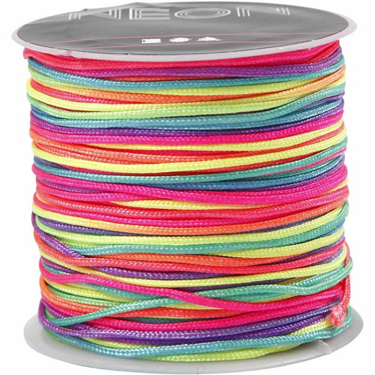 CC Macramé Koord 1 mm Multi Neon 28 m