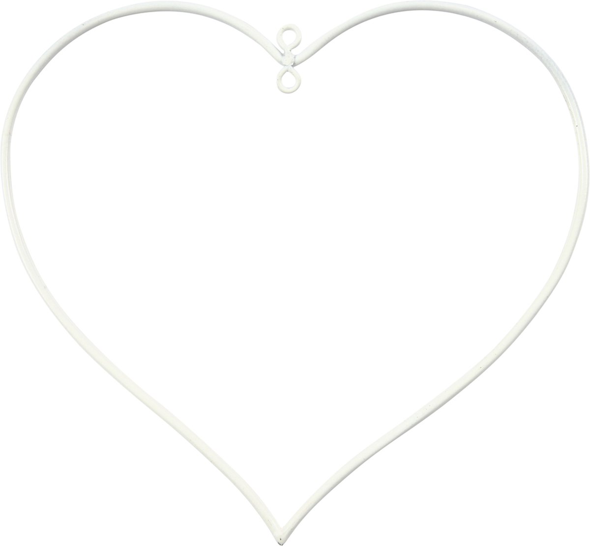 CC Metalen hart wit 13x13cm 10 stuks