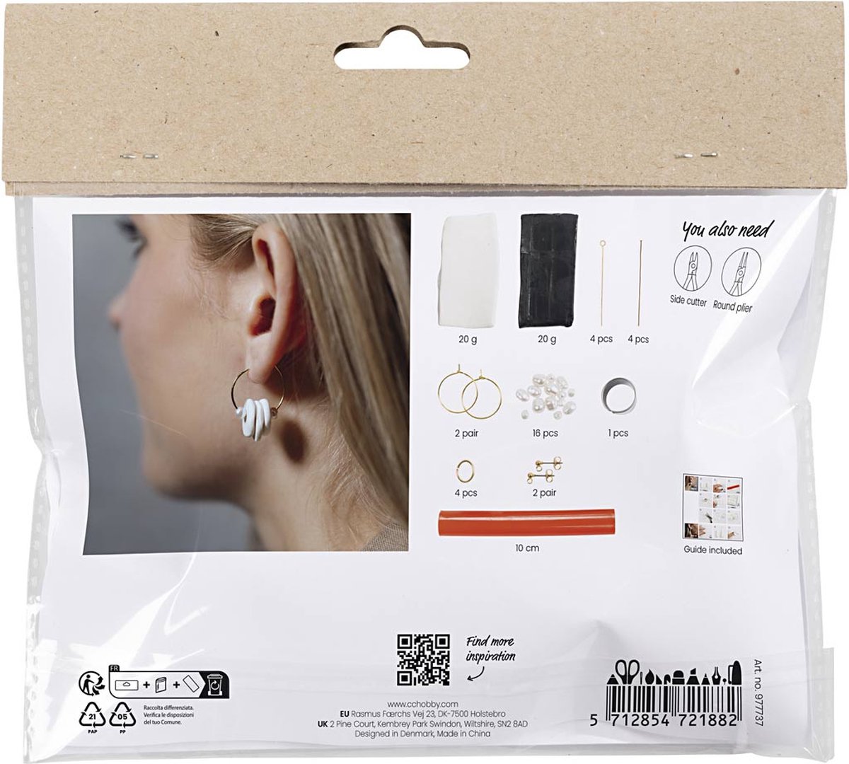 CC Mini Hobbyset Sieraden Klei Oorbellen Zwart Wit