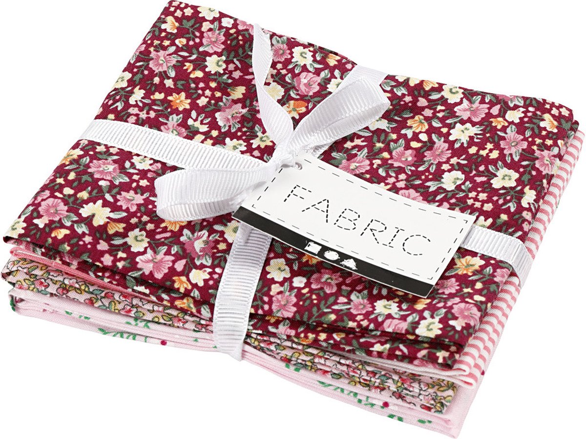 CC Patchwork Stof 45x55 cm Roze 4 stuks