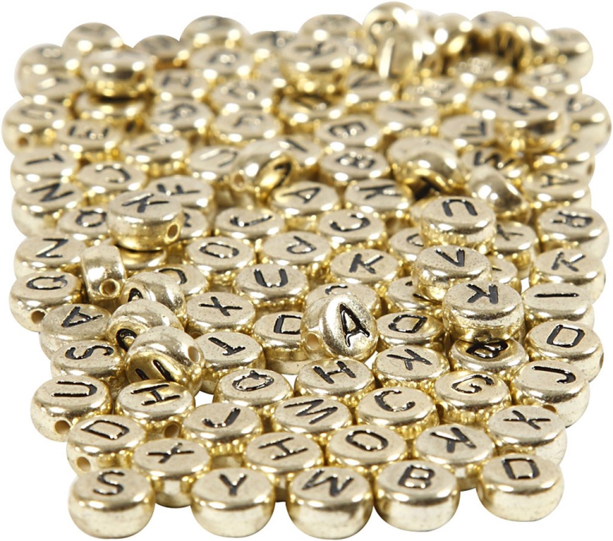 CC Plastic Letterkralen 7 mm Goud 200 stuks
