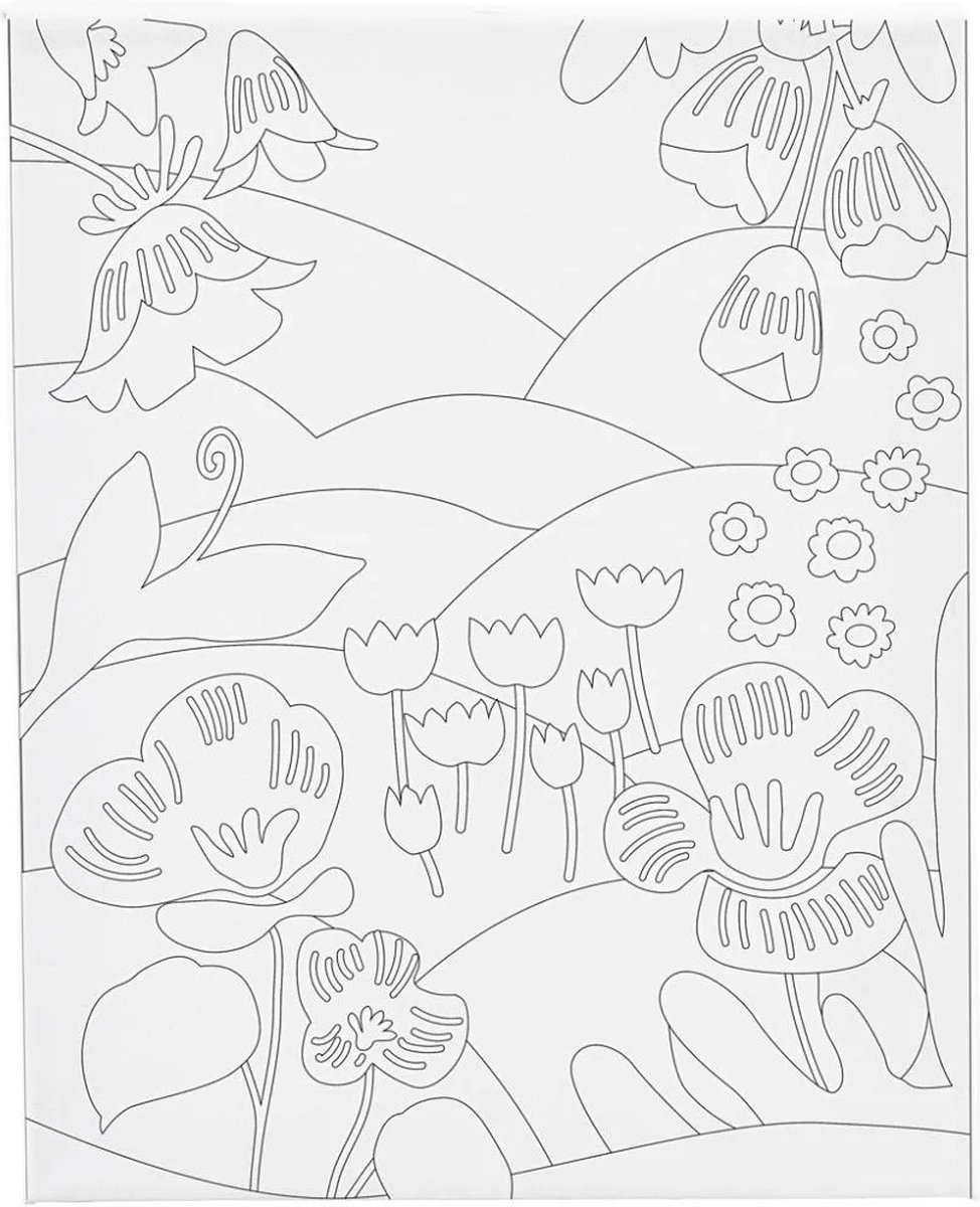 CC Schildercanvas met print Bloemenschaal 24x30 cm