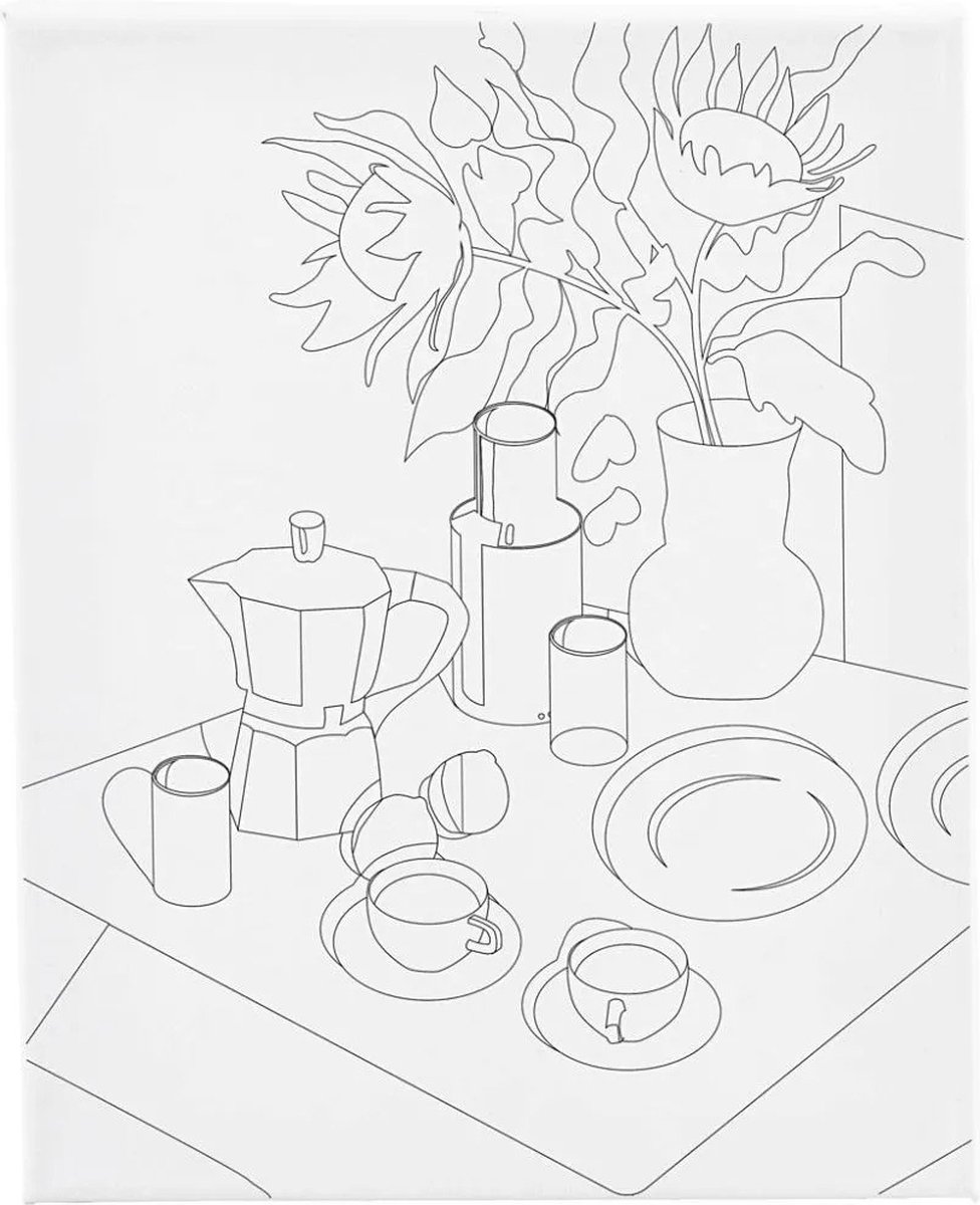 CC Schildercanvas met print Ontbijttafel 24x30 cm