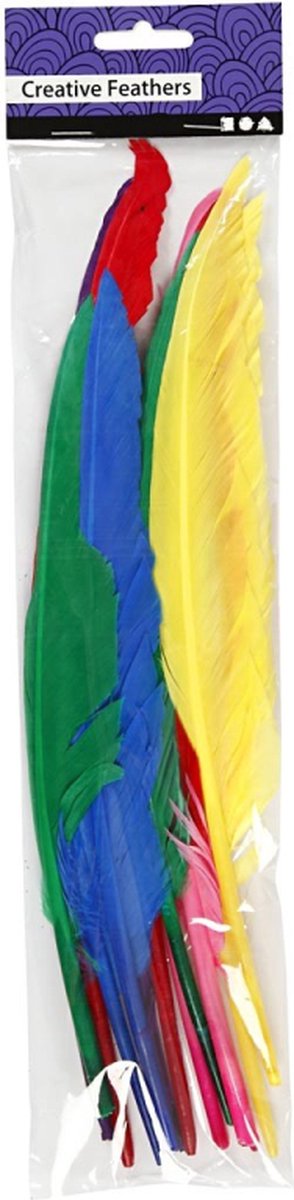 CC Veren Gekleurd l: 27cm 12 stuks