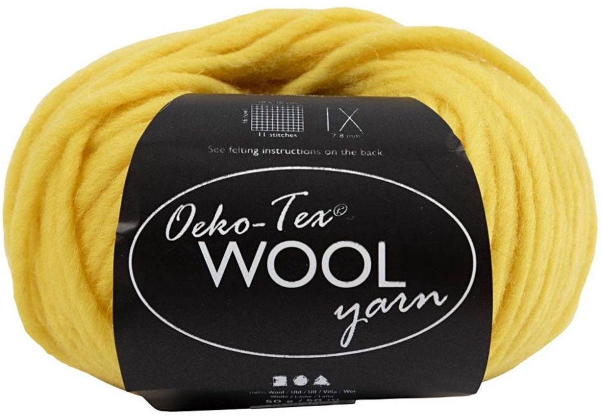 Creativ Company wolgaren geel - 50m breigaren voor kinderen.