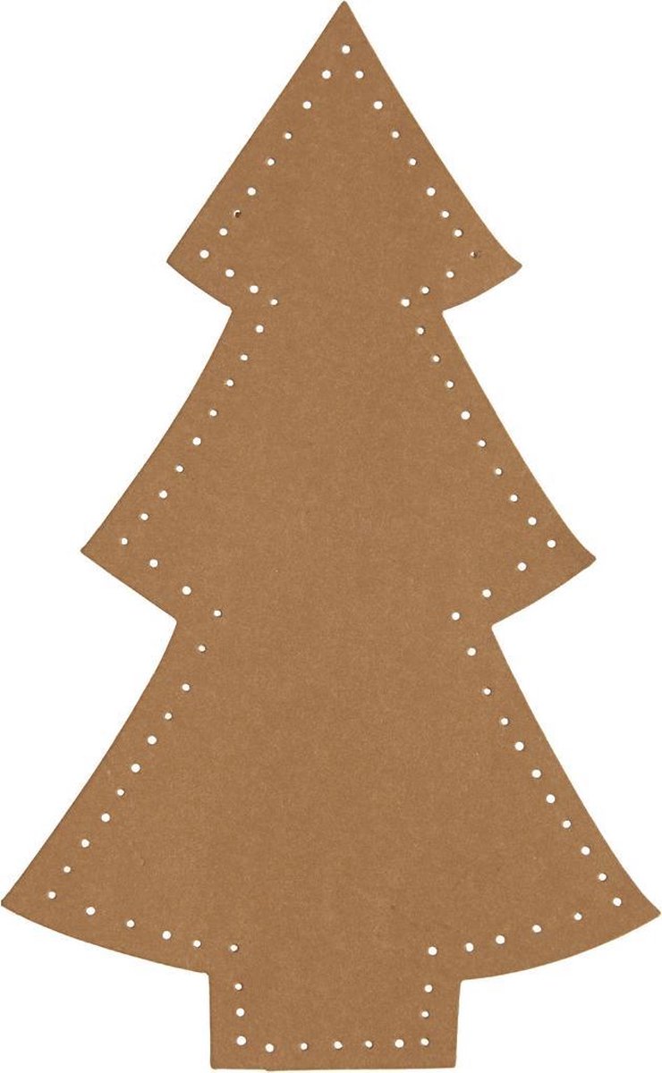 Creotime Decoratiekerstboom 18 X 11 Cm Latex Bruin 4 Stuks