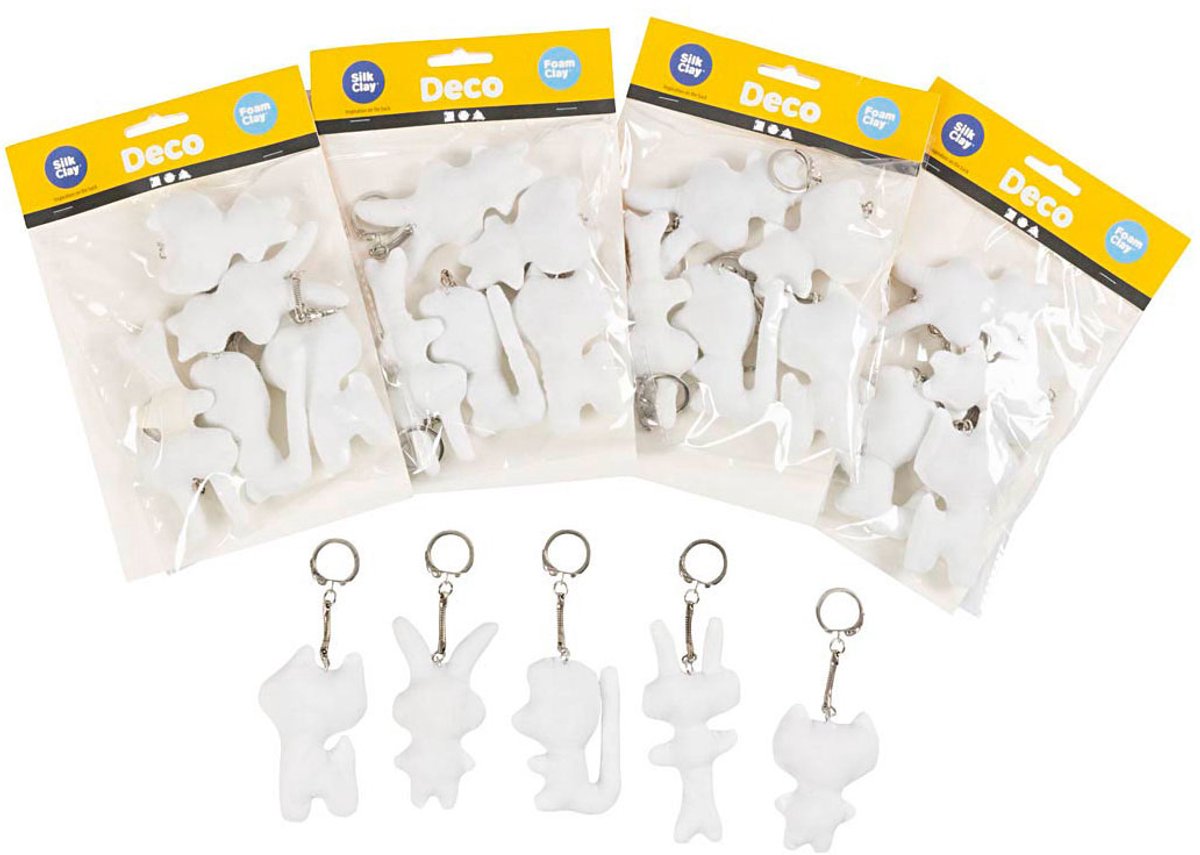 Figuren van Textiel met Sleutelhanger, 25st.