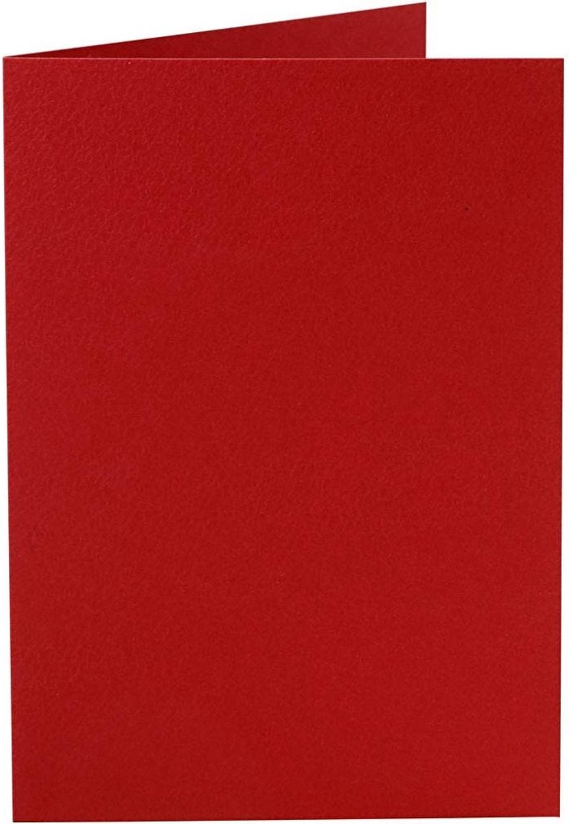 Kaarten, rood, afmeting kaart 10,5x15 cm, 220 gr, 10 stuk - Incl. Gift