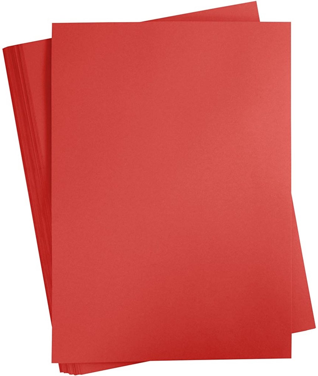 Karton - Rood - Rood - 420x594 mm - 180 gr - 100 vellen