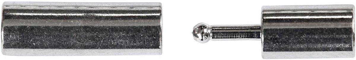 Magnetische sluiting, afm 3x14 mm, verzilverd, SP, 40 stuks