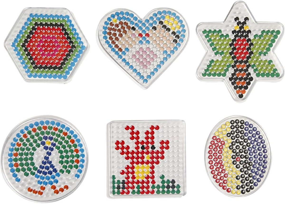 Onderplaten, afm 7x7,5-10,5x9,5 cm, 6 div