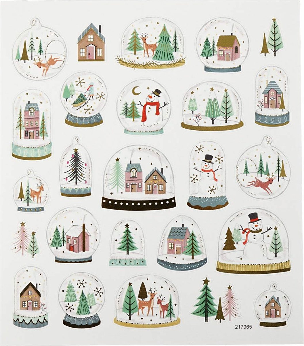 Stickers, sneeuwbollen, 15x16,5 cm, 1 vel