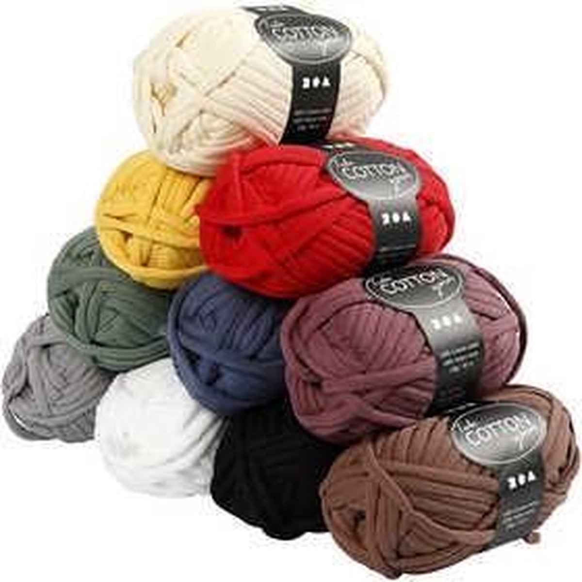 Textielgaren l: 45 m diverse kleuren 10x100gr