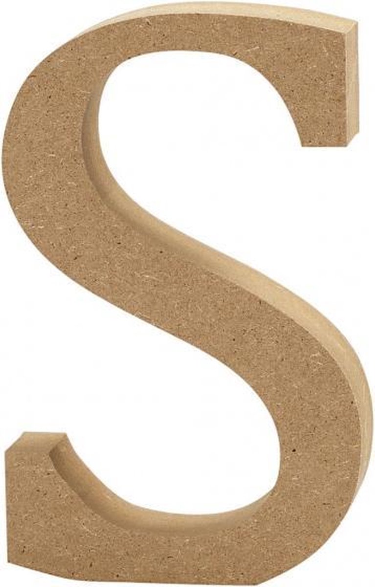 houten letter S 8 cm