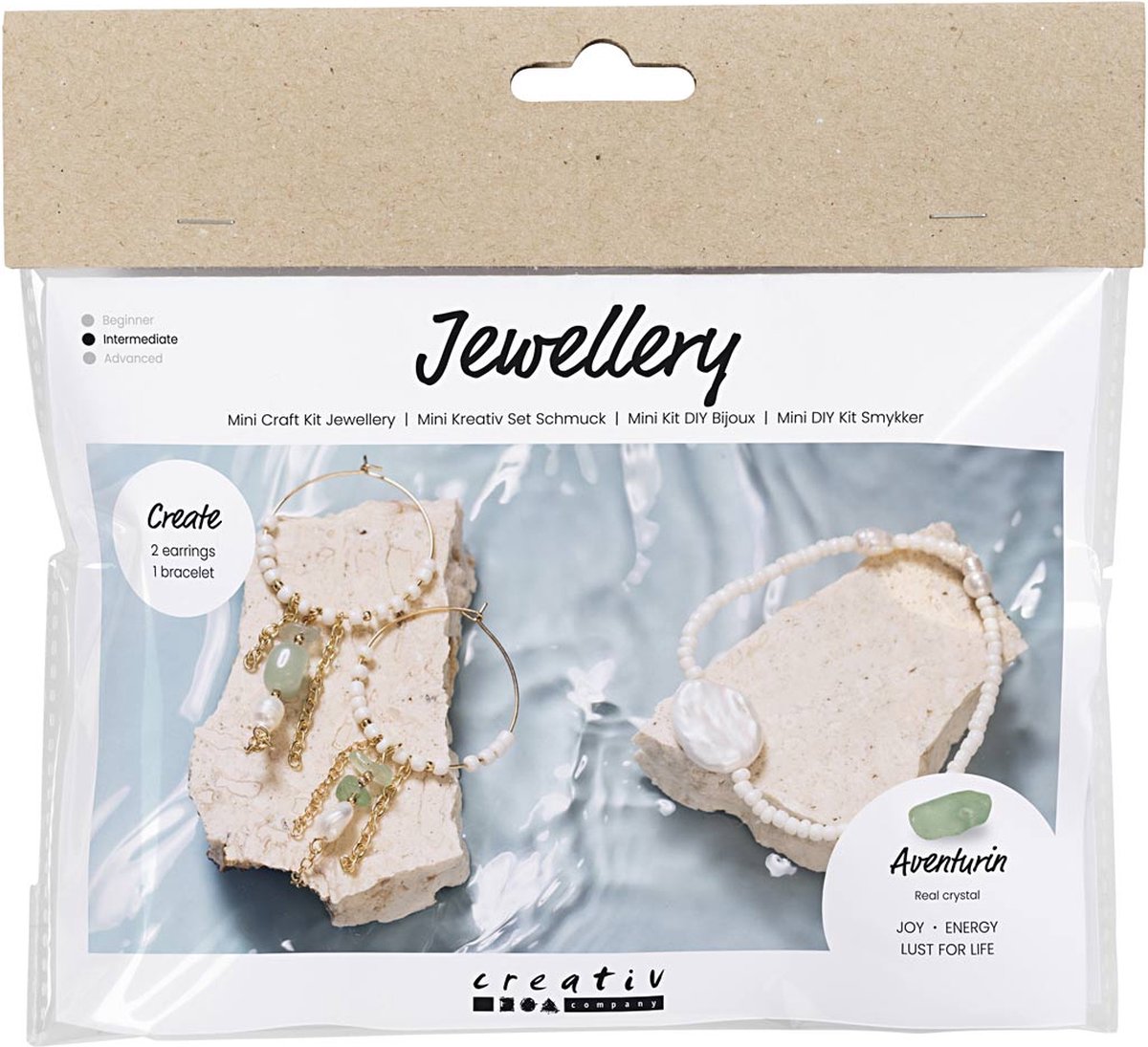 Creativ Company Mini Hobbyset Sieraden Aventurijn Armband en Oorbellen