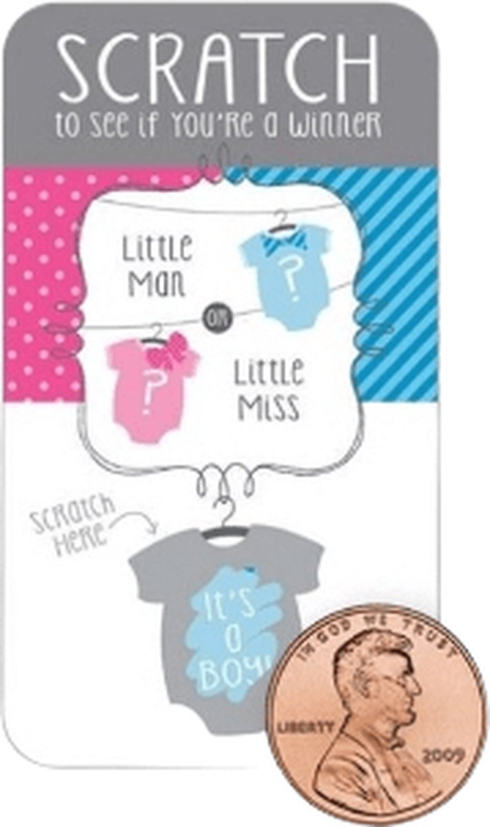 Scratch off cards - boy reveal cards - scratch to reavel gender - 12 cards