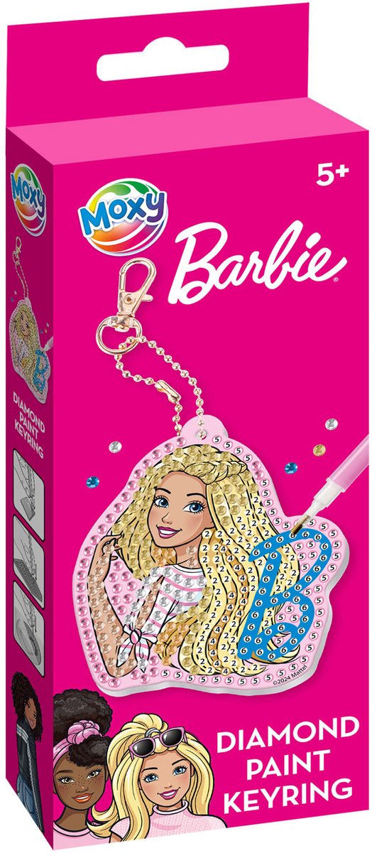 Barbie - Maak je eigen Diamond Paint Sleutelhanger - creatief speelgoed meisjes vanaf 5 jaar - knutselen Moxy diamond painting