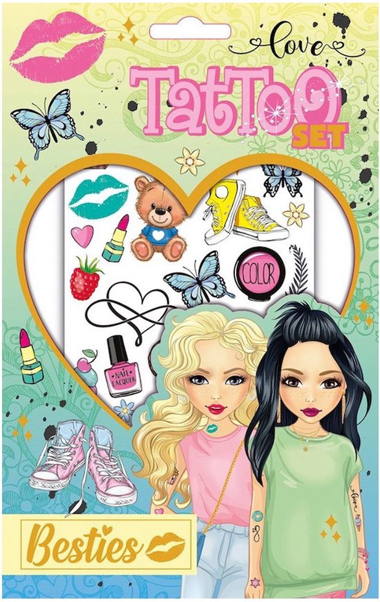 Besties Plak Tattoos voor Kinderen +/- 75 stuks Groen - Meisjes Tattoos - Nep Tattoos