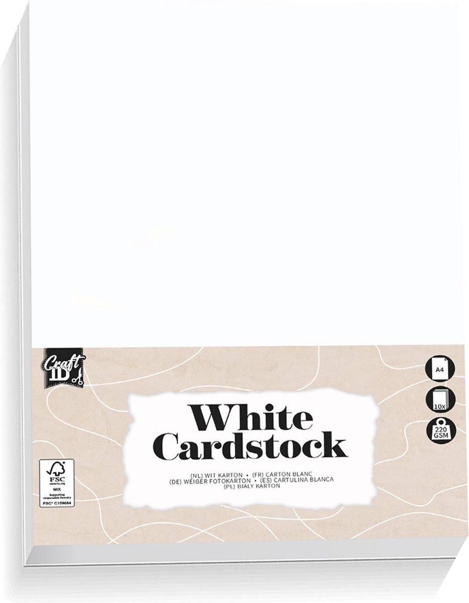 Creative Craft Group Hobbykarton Wit A4, 10 vellen