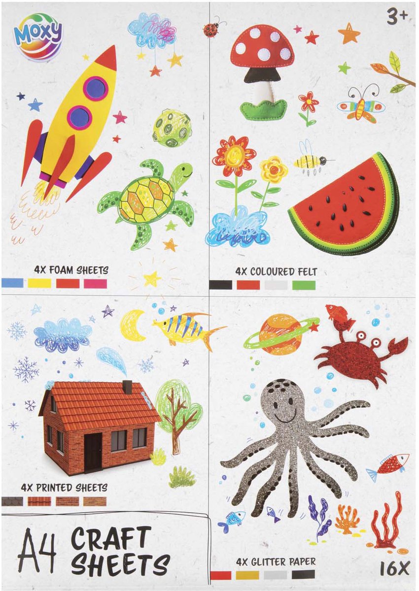 Knutselpapierset, 16dlg.