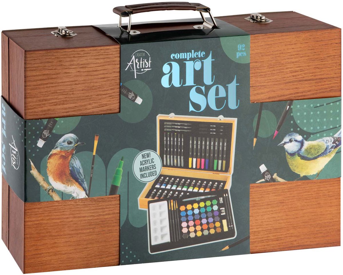 Luxe Houten Tekenkoffer - 92-delig