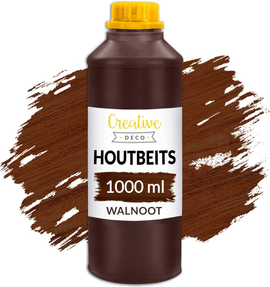 Creative Deco Houtbeits Waterbasis – 1 Liter – Walnoot Kleur, Sneldrogend